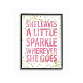 She Leaves a Little Sparke Wall Plaque 24"x30" XXL Black Framed Giclee Texturized Art