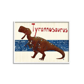 Tyrannosaurus Dinosaur 11"x14" White Framed Giclee Texturized Art