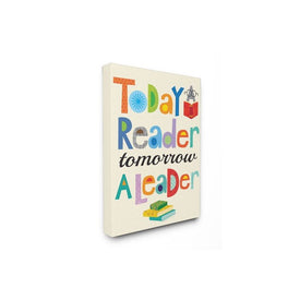 Today a Reader Tomorrow a Leader Wall Plaque 36"x48" Super Oversized Stretched Canvas Wall Art