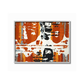 Burnt Orange Momentum 16"x20" Oversized Rustic Gray Framed Giclee Texturized Art