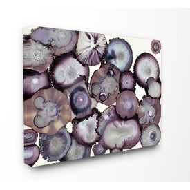 Gray and Purple Abstract Geode 16"x20" Stretched Canvas Wall Art