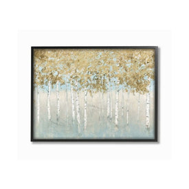 Abstract Gold Tree Landscape Painting 16"x20" Oversized Black Framed Giclee Texturized Art