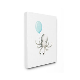 Cute Cartoon Baby Octopus Ocean Animal Painting 24"x30" Oversized Stretched Canvas Wall Art