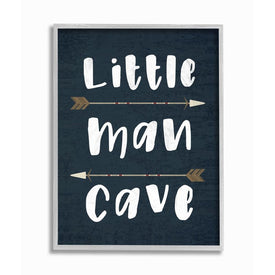 Little Man Cave Arrows 11"x14" Rustic Gray Framed Giclee Texturized Art
