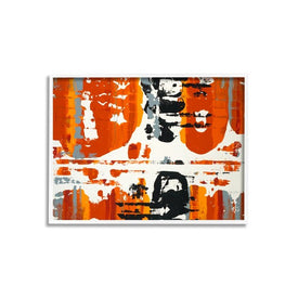 Burnt Orange Momentum 24"x30" Oversized White Framed Giclee Texturized Art