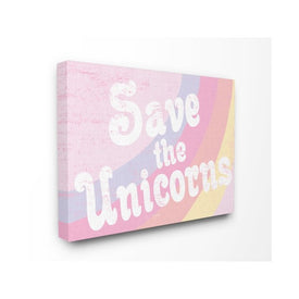 Save The Unicorns 30"x40" XXL Stretched Canvas Wall Art
