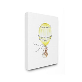 Cute Cartoon Giraffe In Hot Air Balloon Zoo Animal Painting 36"x48" Super Oversized Stretched Canvas Wall Art