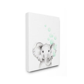 Cute Cartoon Baby Elephant Zoo Animal Painting 36"x48" Super Oversized Stretched Canvas Wall Art