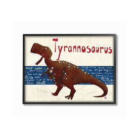 Tyrannosaurus Dinosaur 11"x14" Black Framed Giclee Texturized Art