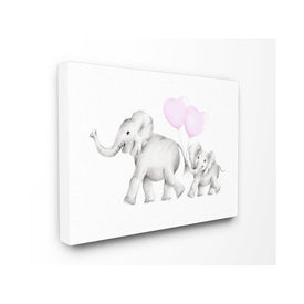 Mama and Baby Elephants 24"x30" Oversized Stretched Canvas Wall Art