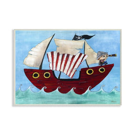 Pirate Ship At Sea 13"x19" Oversized Wall Plaque Art