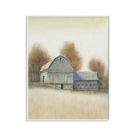 Vintage Farm Barn Stable Neutral Autumn Tones 10"x15" Wall Plaque Art