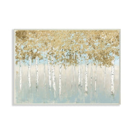 Abstract Gold Tree Landscape Painting 13"x19" Oversized Wall Plaque Art