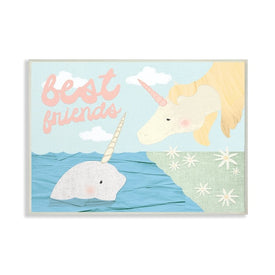 Best Friends Narwhal and Unicorn Collage 13"x19" Oversized Wall Plaque Art