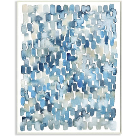 Coastal Tile Abstract Soft Blue Beige Shapes 13"x19" Oversized Wall Plaque Art