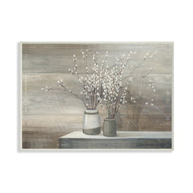 Pussy Willow Still Life 13"x19" Oversized Wall Plaque Art