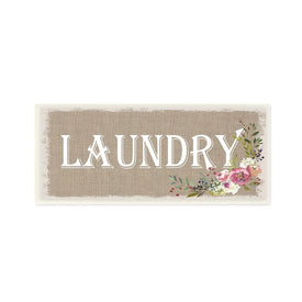 Floral Linen Laundry 7"x17" Wall Plaque Art