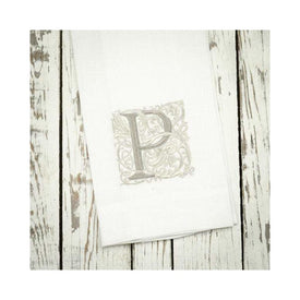Monogram P 29" x 17" Linen Towel