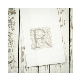 Monogram R 29" x 17" Linen Towel