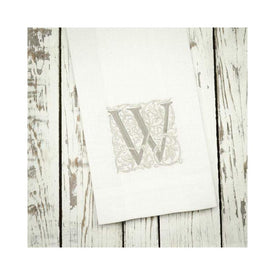 Monogram W 29" x 17" Linen Towel
