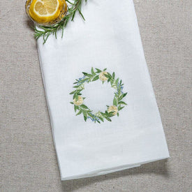 Lemon Wreath 29" x 17" Linen Towel