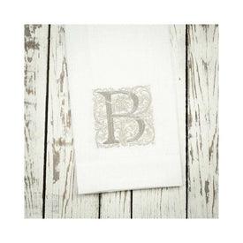 Monogram B 29" x 17" Linen Towel