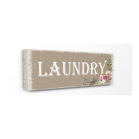 Floral Linen Laundry 20"x48" XXL Stretched Canvas Wall Art