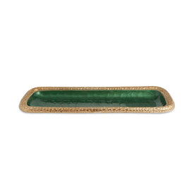 Florentine 16" Rectangular Tray - Gold Emerald