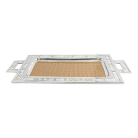 Classic 25" Rectangular Tray with Handles - Toffee
