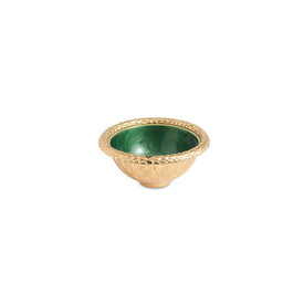 Florentine 4.25" Round Bowl - Gold Emerald