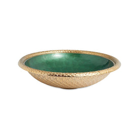 Florentine 15" Round Bowl - Gold Emerald