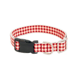 Gingham Collar 3/4" x 8"-14" - Red