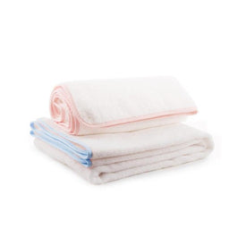 Terry Cloth Towel - White with Blue Trim