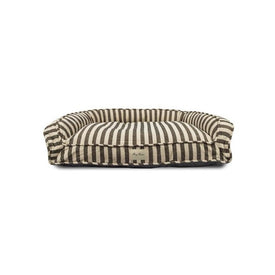 Vintage Stripe Large Ortho Lounger Pet Bed - Black/Natural