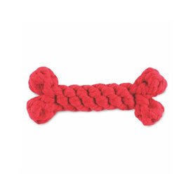 Bone Small Rope Dog Toy - Red