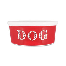 Cape Cod 72 oz Large Ceramic Dog Bowl - Red
