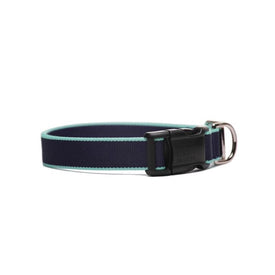 Chelsea Collar 1" x 12"-20" - Navy/Turquoise