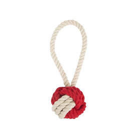 Tug & Toss Small Rope Dog Toy - Red/Natural