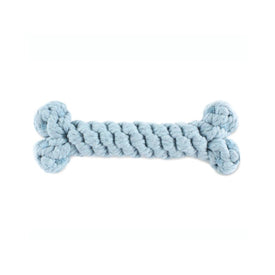 Bone Small Rope Dog Toy - Blue