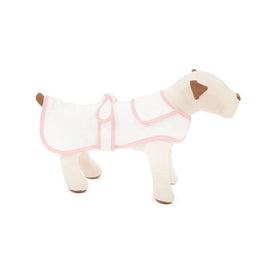 Terry Cloth Large Pet Robe - White with Pink Trim