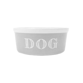 Cape Cod 72 oz Large Ceramic Dog Bowl - Gray