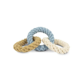 Tri-Ring Rope Dog Toy - Blue/Tan/White