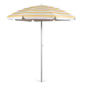 5.5 Ft. Portable Beach Umbrella, Yellow Cabana Stripe