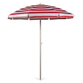 5.5 Ft. Portable Beach Umbrella, Red Cabana Stripe