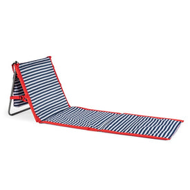 Beachcomber Portable Beach Chair and Tote, Blue Pinstripe