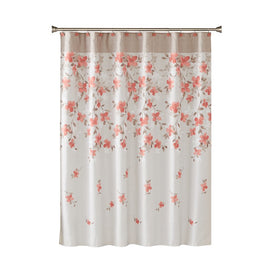Coral Gardens Shower Curtain in Coral Pink