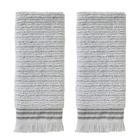 Subtle Stripe Hand Towels 2-Pack in White