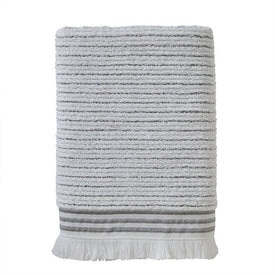 Subtle Stripe Bath Towel in White