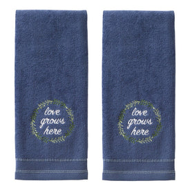 Love Grows Here Hand Towels 2-Pack in Blue