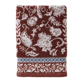 Silk Floral Bath Towel in Spice